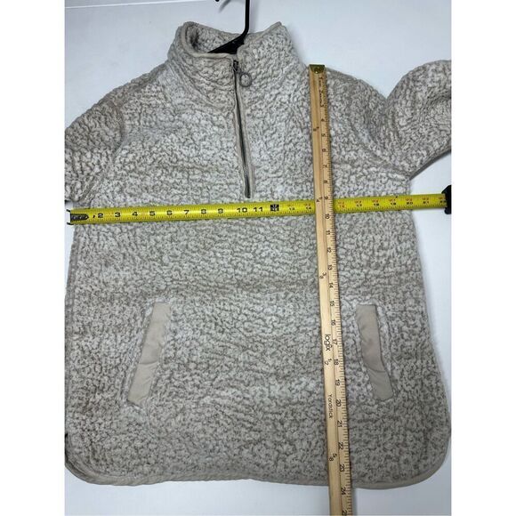 Thread & Supply Women’s Sherpa 1/4 Zip Sweater Pullover Gray Beige Size XS - Picture 6 of 11